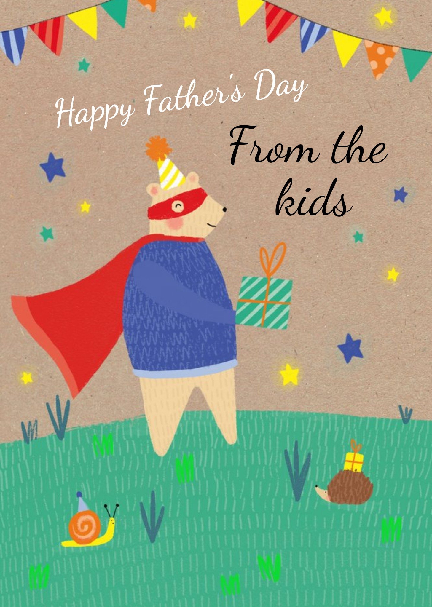 Cute Bear Illustration From The Kids Father's Day Card Ecard