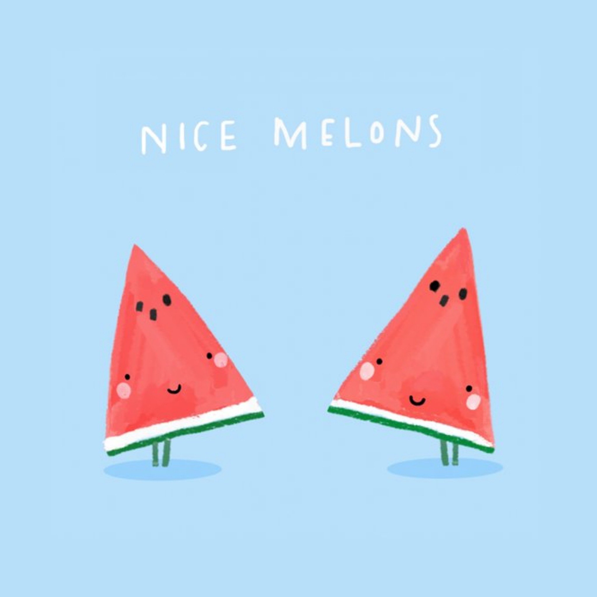 Nice Melons Funny Card, Square