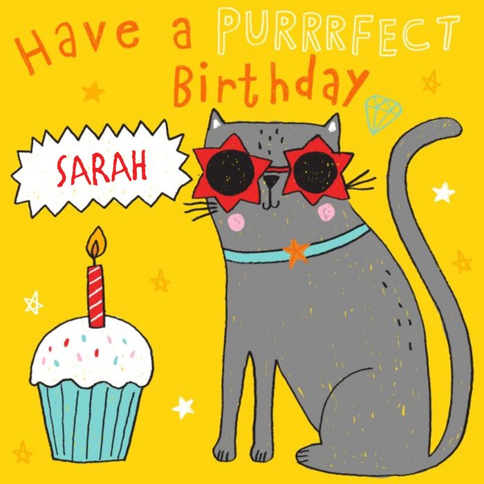 Oodles Purrrfect Personalised Birthday Card