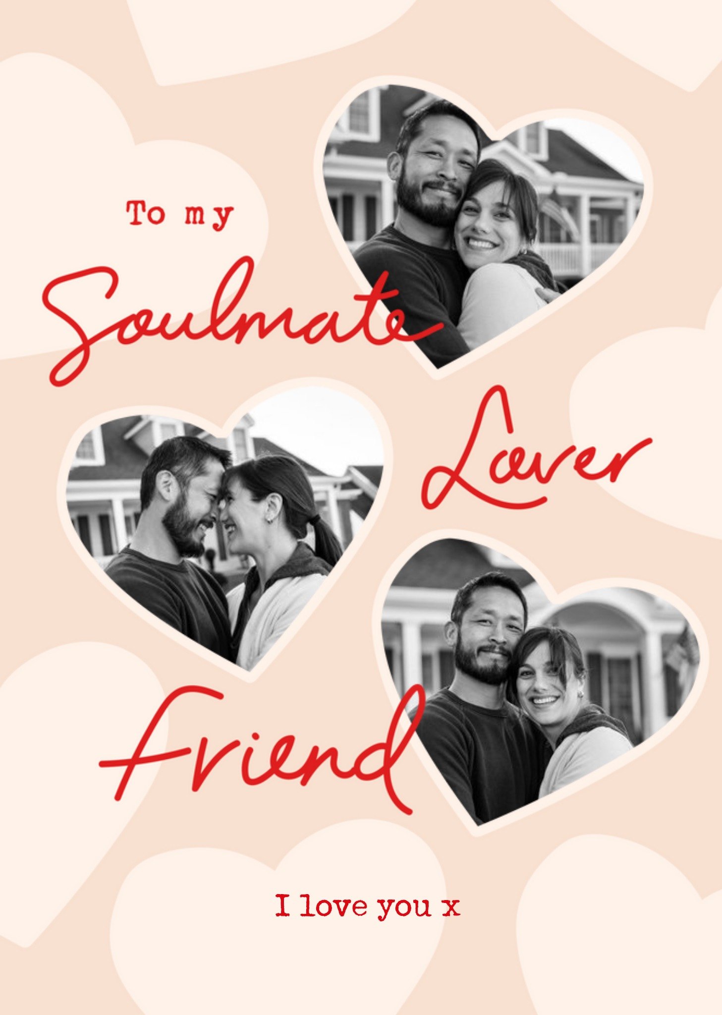 Moonpig Love Heart Photo Upload Soulmate Lover Friend Card, Large