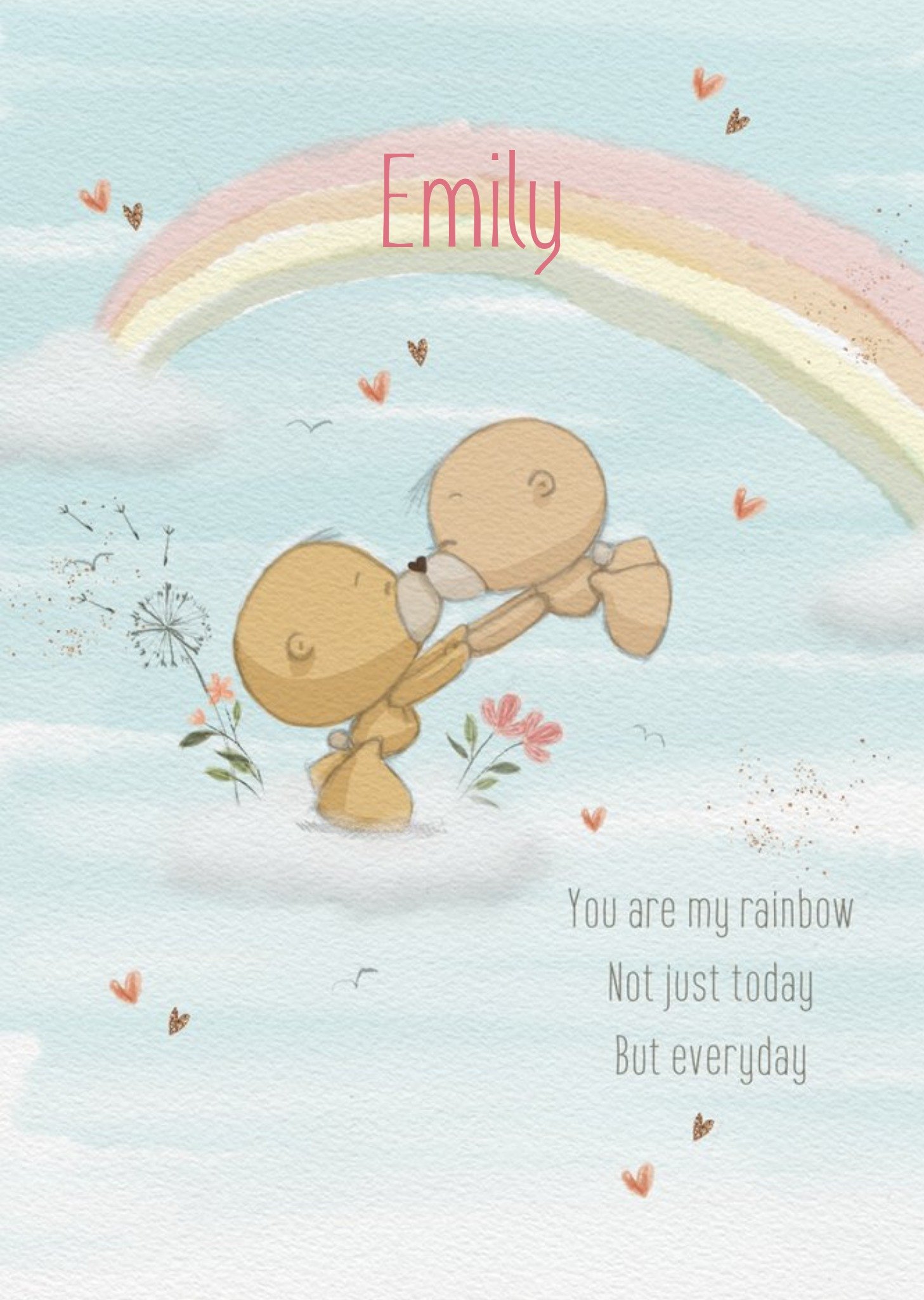Moonpig Cute Uddle Rainbow Birthday Card, Large