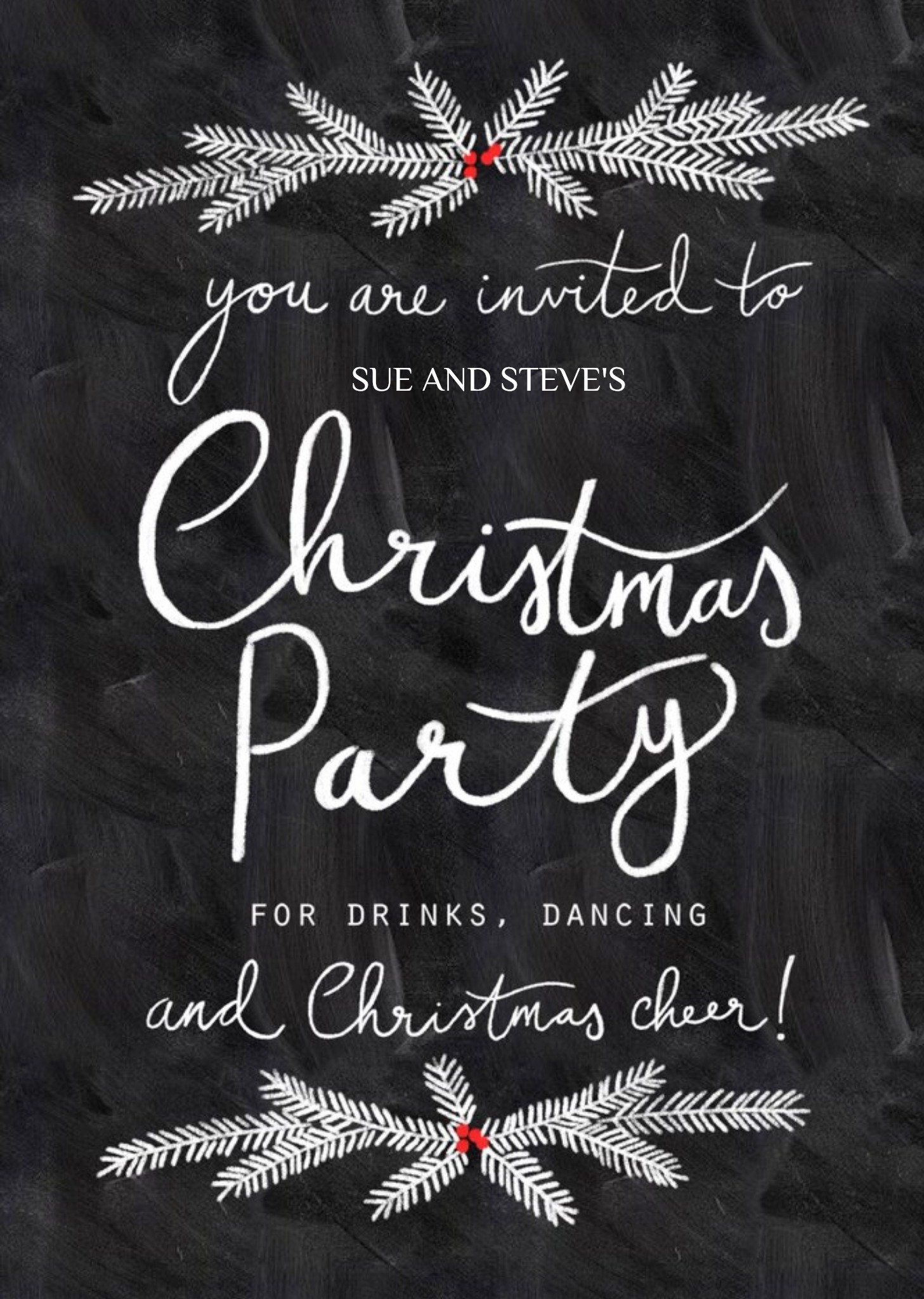 Moonpig Personalised Invitation To Christmas Party Card, Standard