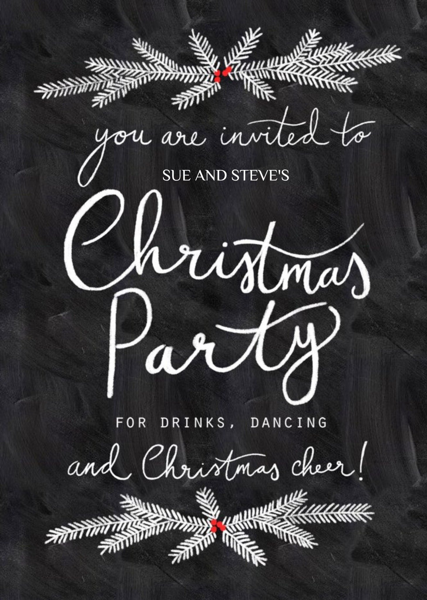 Personalised Invitation To Christmas Party Card, Standard