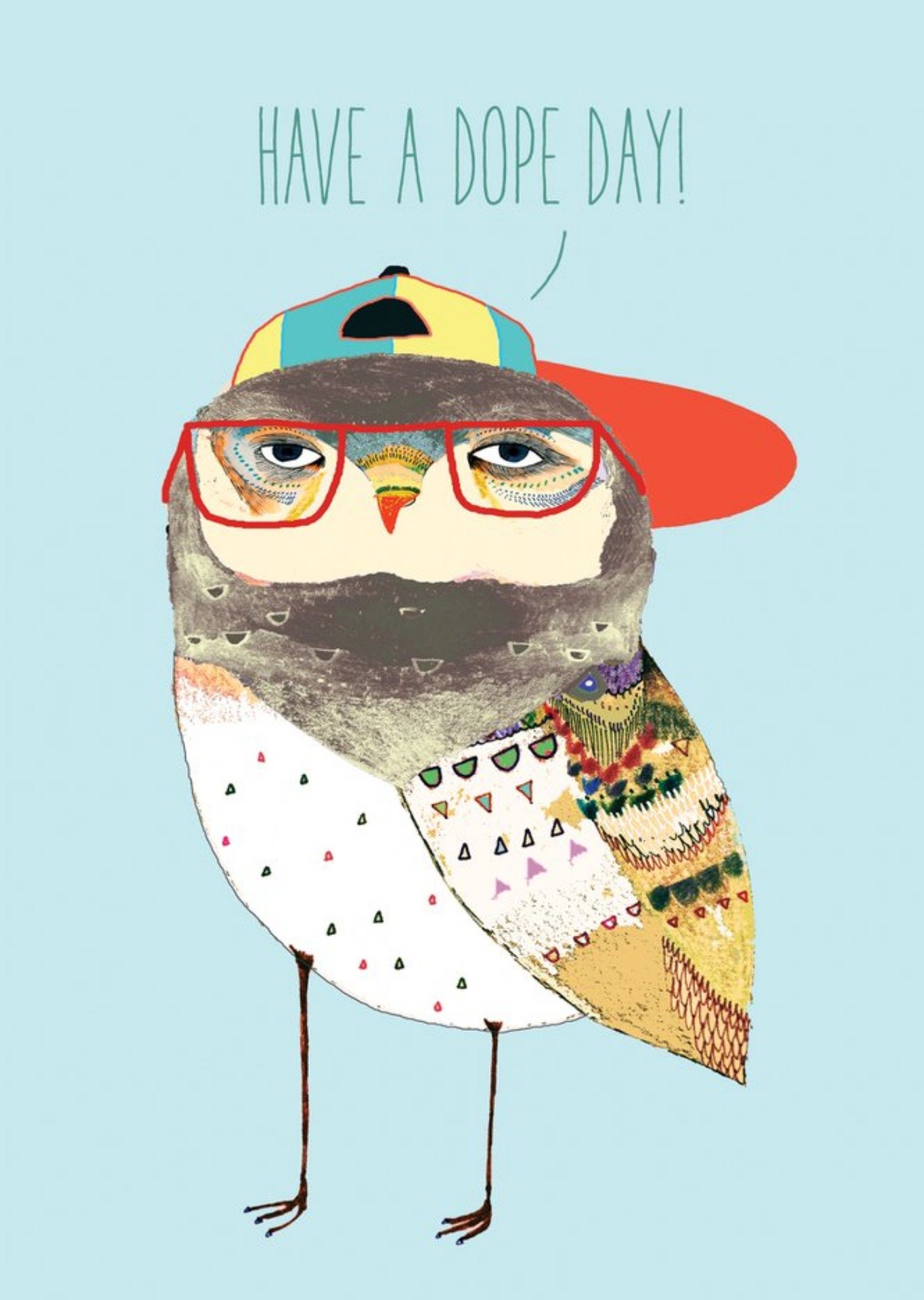 Brainbox Candy Funny Owl Cool Have A Dope Day Birthday Card, Large