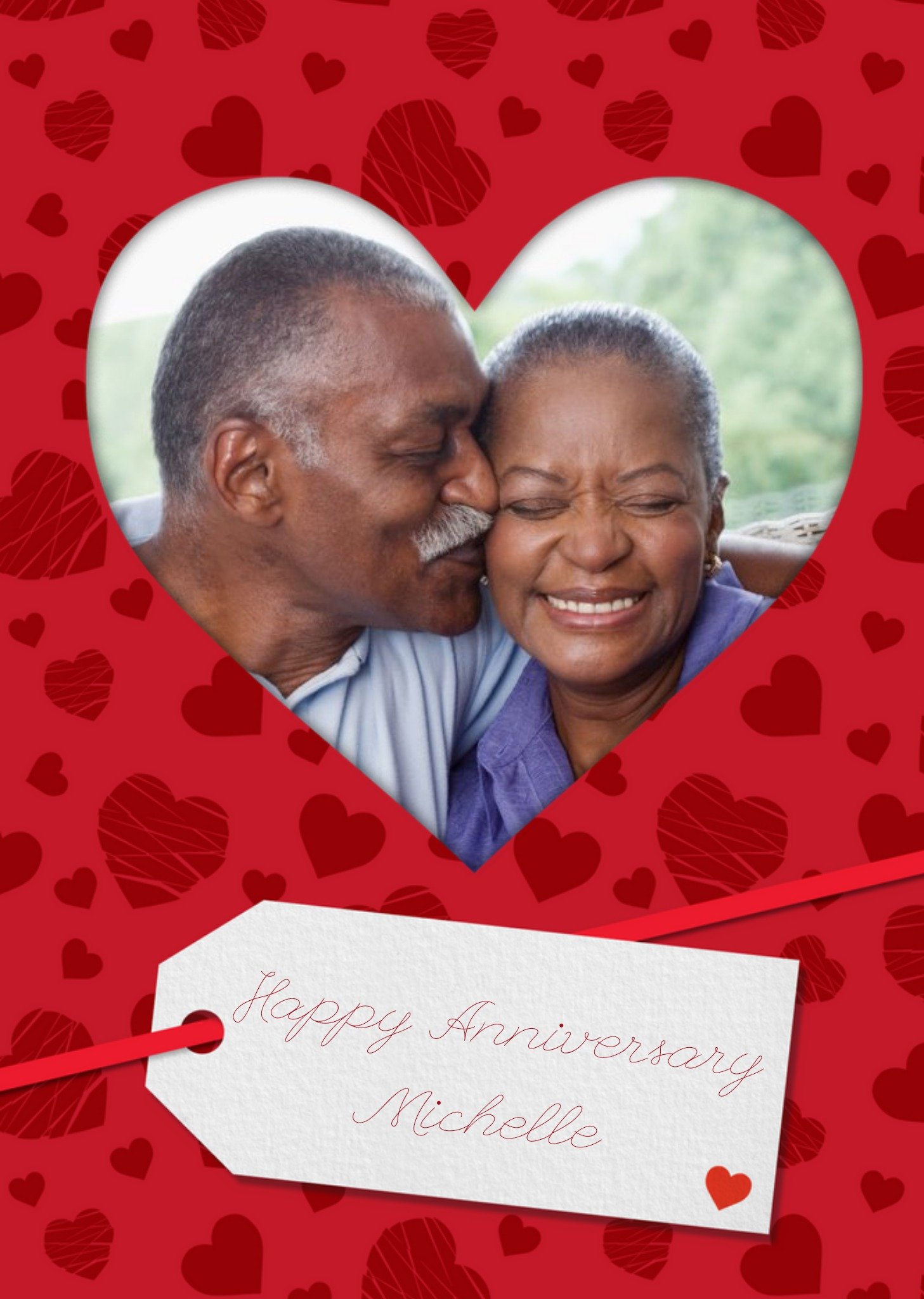 Moonpig Love Actually Happy Anniversary Photo Upload Card, Large
