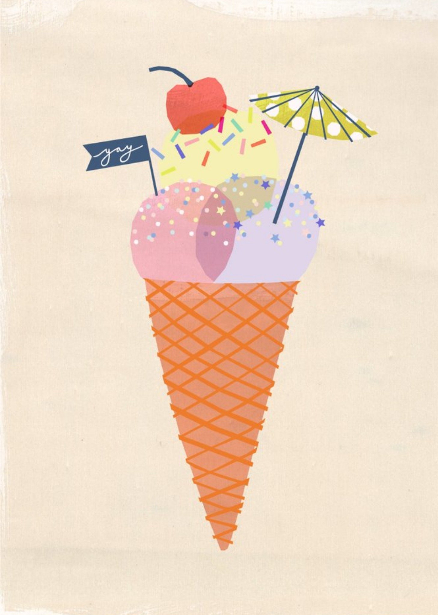 Yay Ice Cream Cone Card Ecard