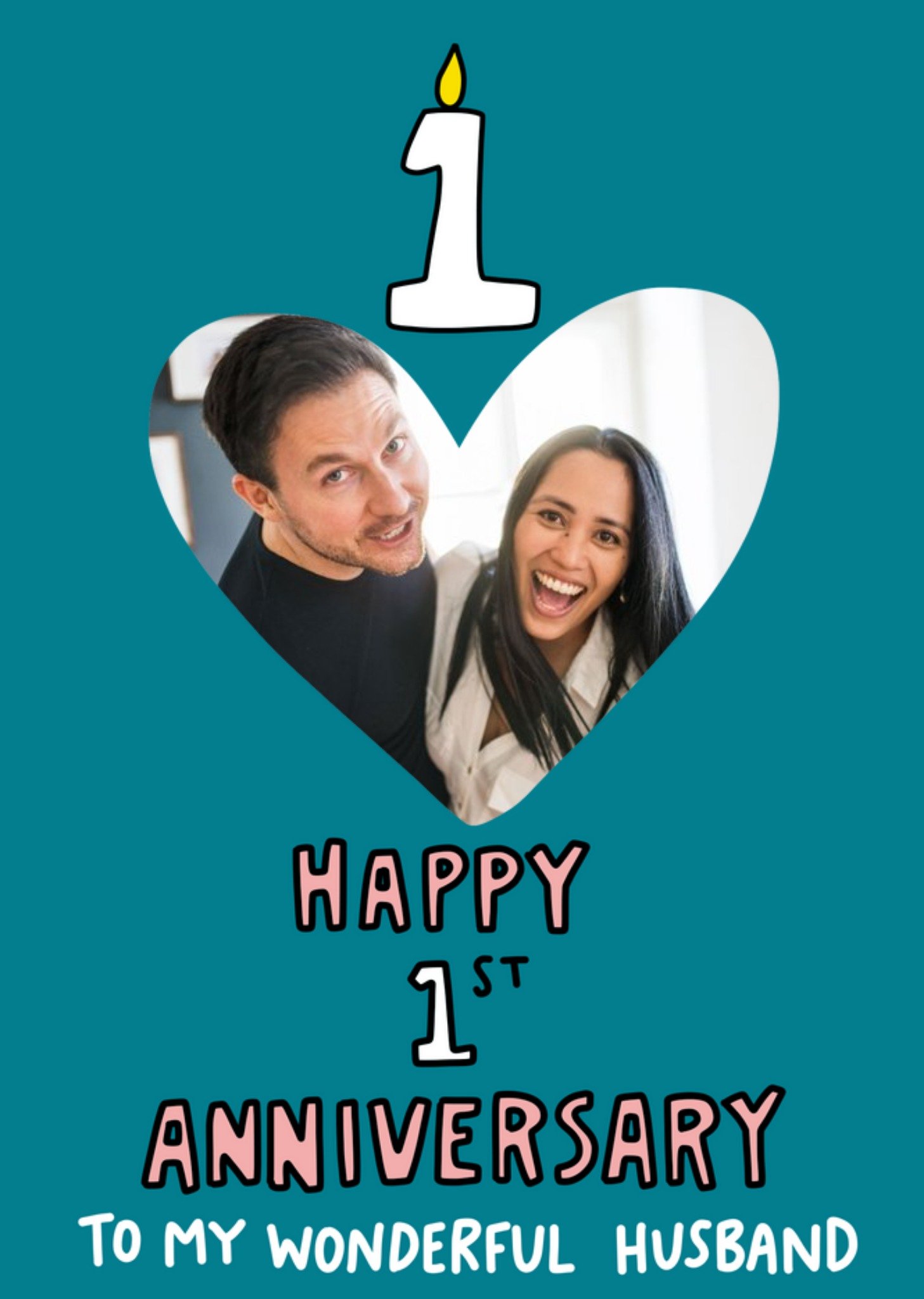 Angela Chick Happy 1st Anniversary Husband Card Ecard