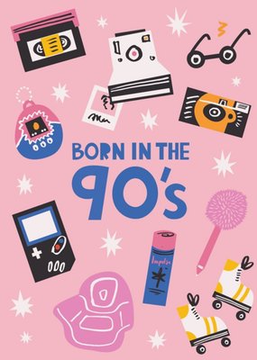 Retro Born In The 90s Card
