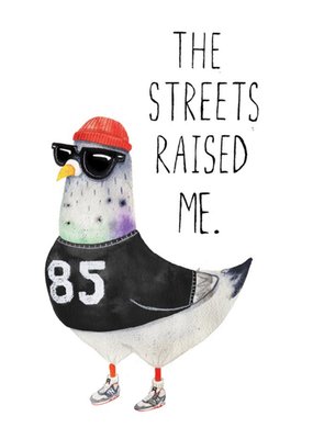 Jolly Awesome Streets Raised Me Funny Pigeon Card