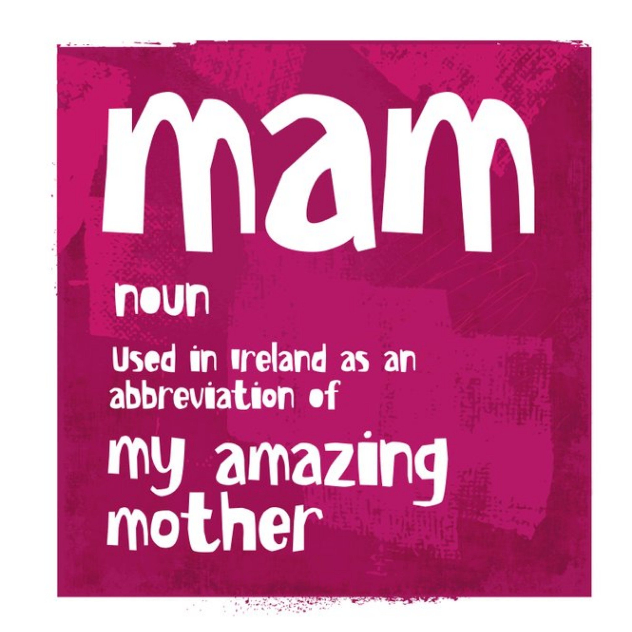 Paul Delaney Abstract Illustrated Mam Mum Ireland Cute Card, Square