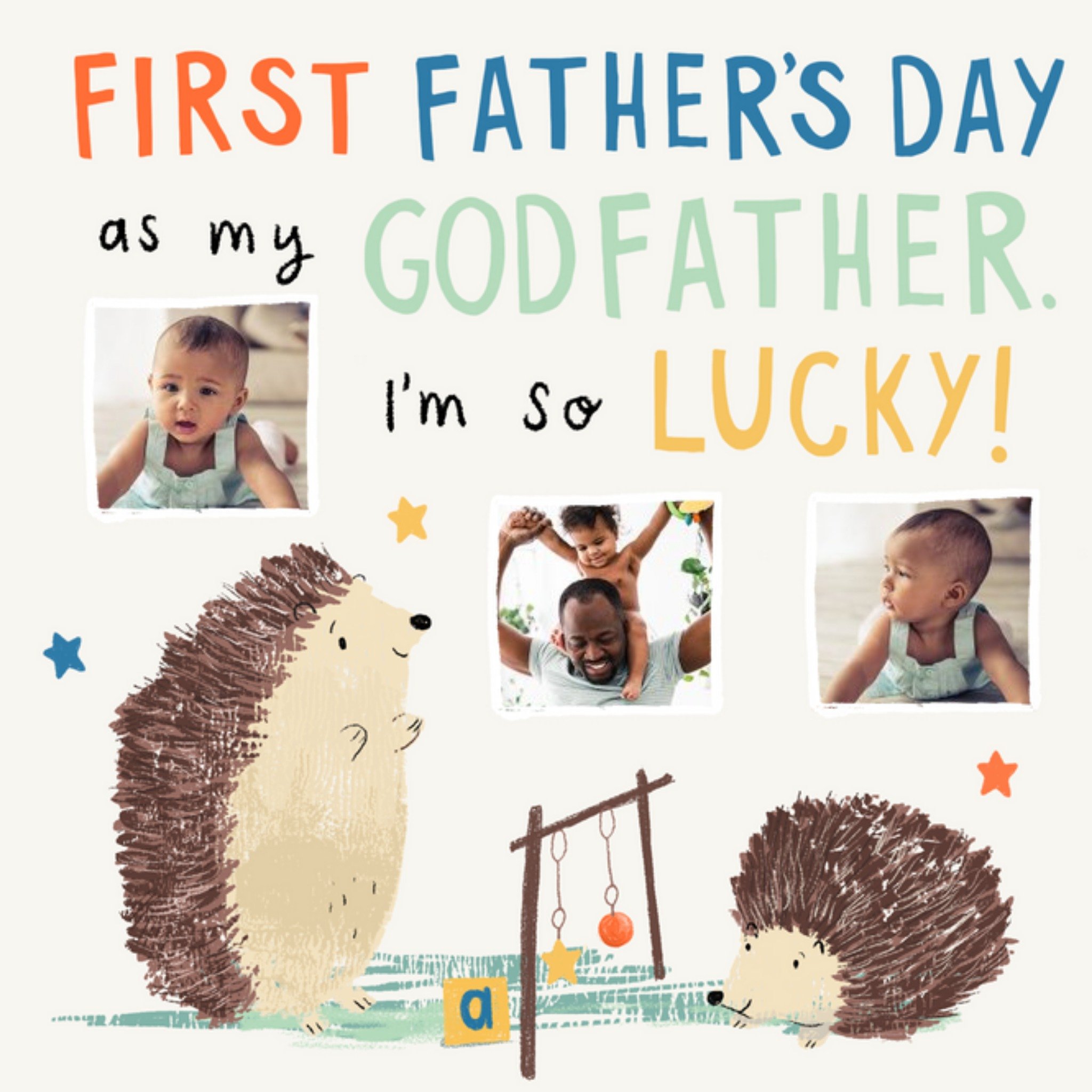 First Father's Day Photo Upload Card, Square