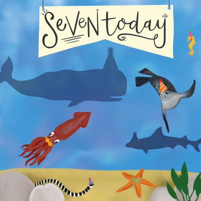 Helen Richmond Design Seven Today Aquarium Birthday Card