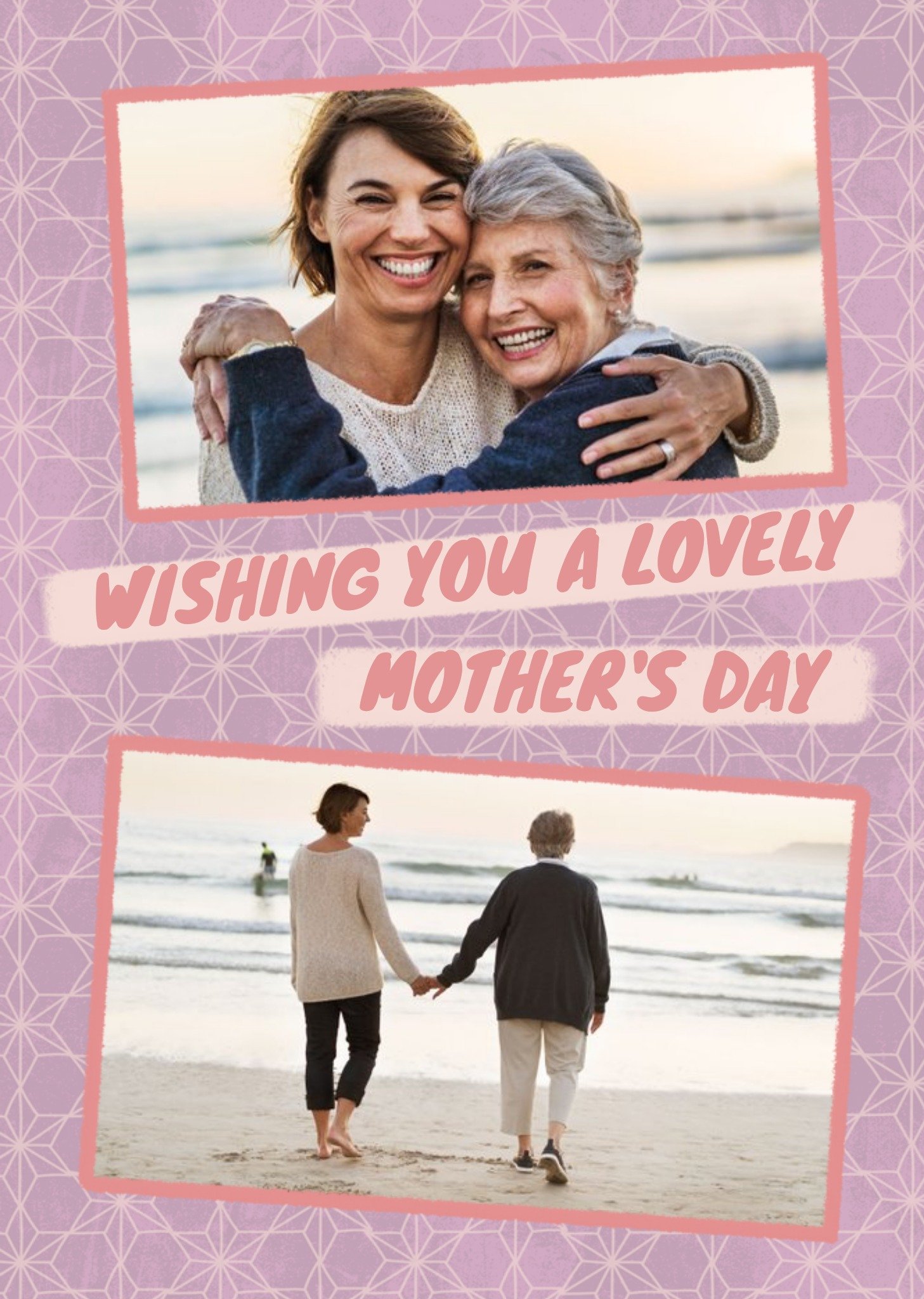 V And A Japanese Pattern Lovely Photo Upload Mother's Day Card Ecard