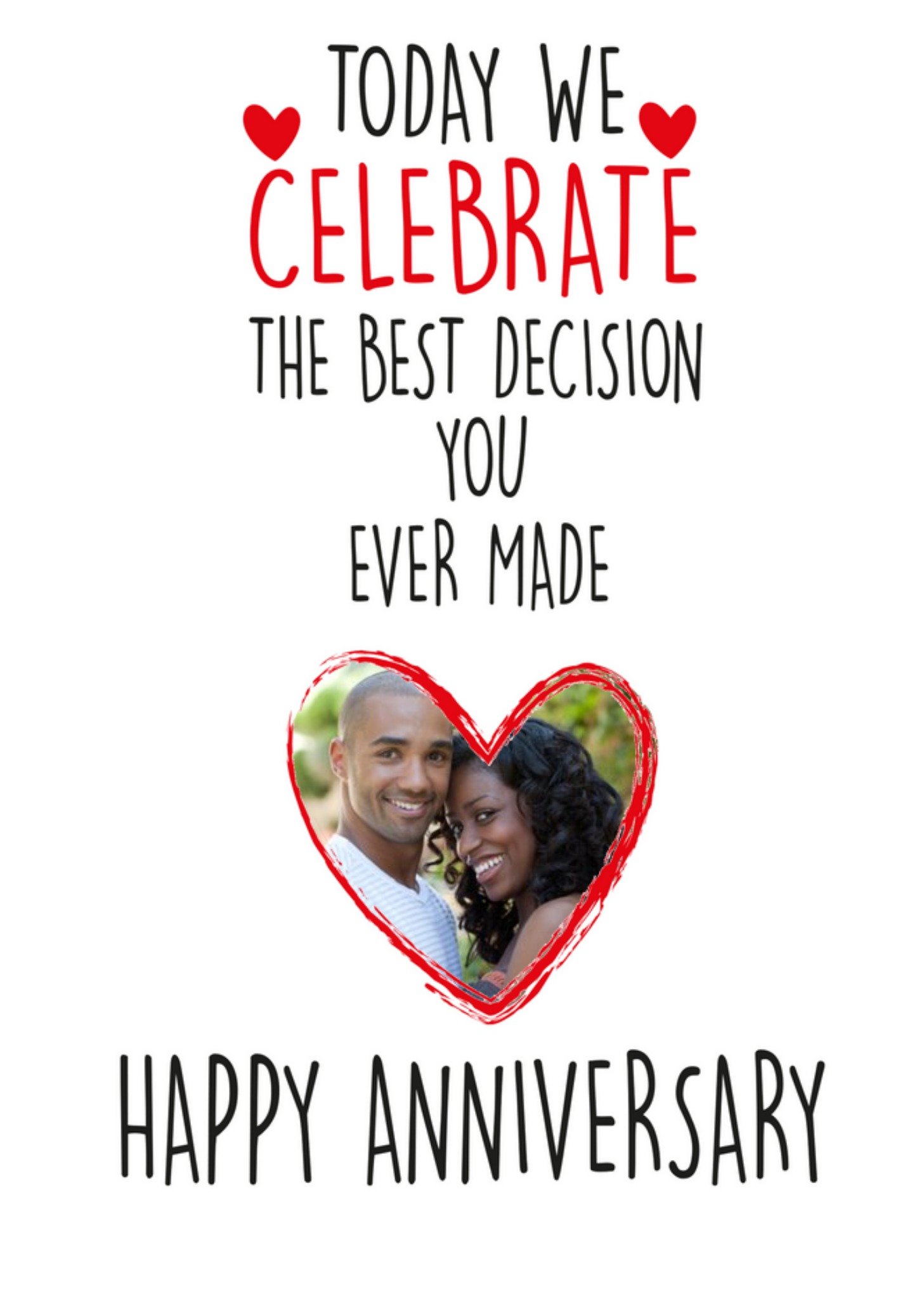 Cheeky Chops Simple Typographic Photo Upload Anniversary Card Ecard