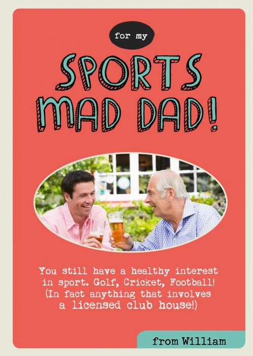 For My Sports Mad Dad Card