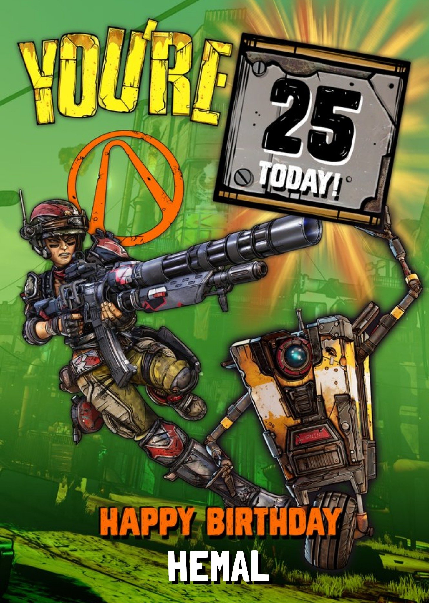 Borderlands 3 Illustrated 25th Birthday Card Ecard