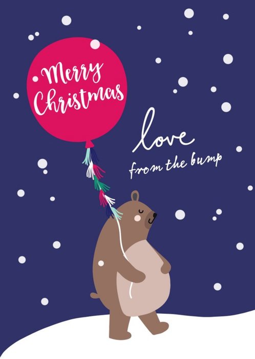Merry Christmas Love From The Bump Mamma Bear Christmas Card