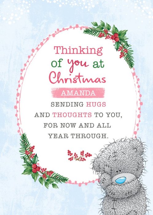 Me To You Tatty Teddy Thinking Of You At Christmas Personalised Card
