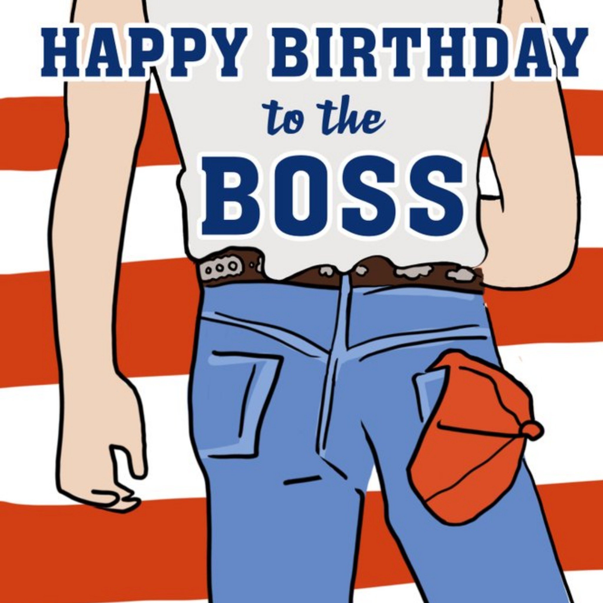Moonpig Funny Bruce Springsteen Birthday Boss Card, Square
