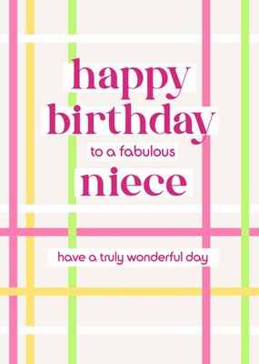 Bright Graphic Line Design Happy Birthday To A Fabulous Niece Card