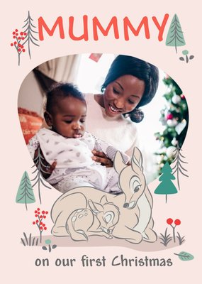 Cute Disney Bambi Photo Upload First Christmas Card