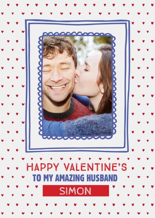 Valentines Frame Us White Photo Upload Card