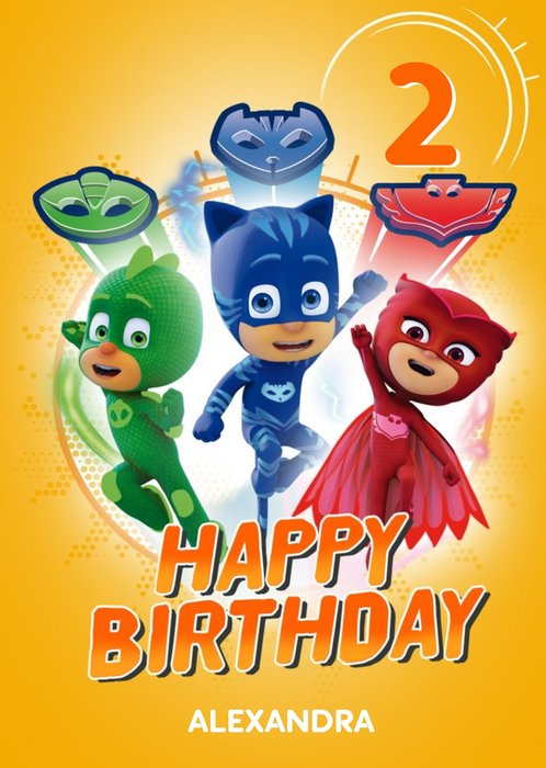 PJ Masks 2 Today Birthday Card