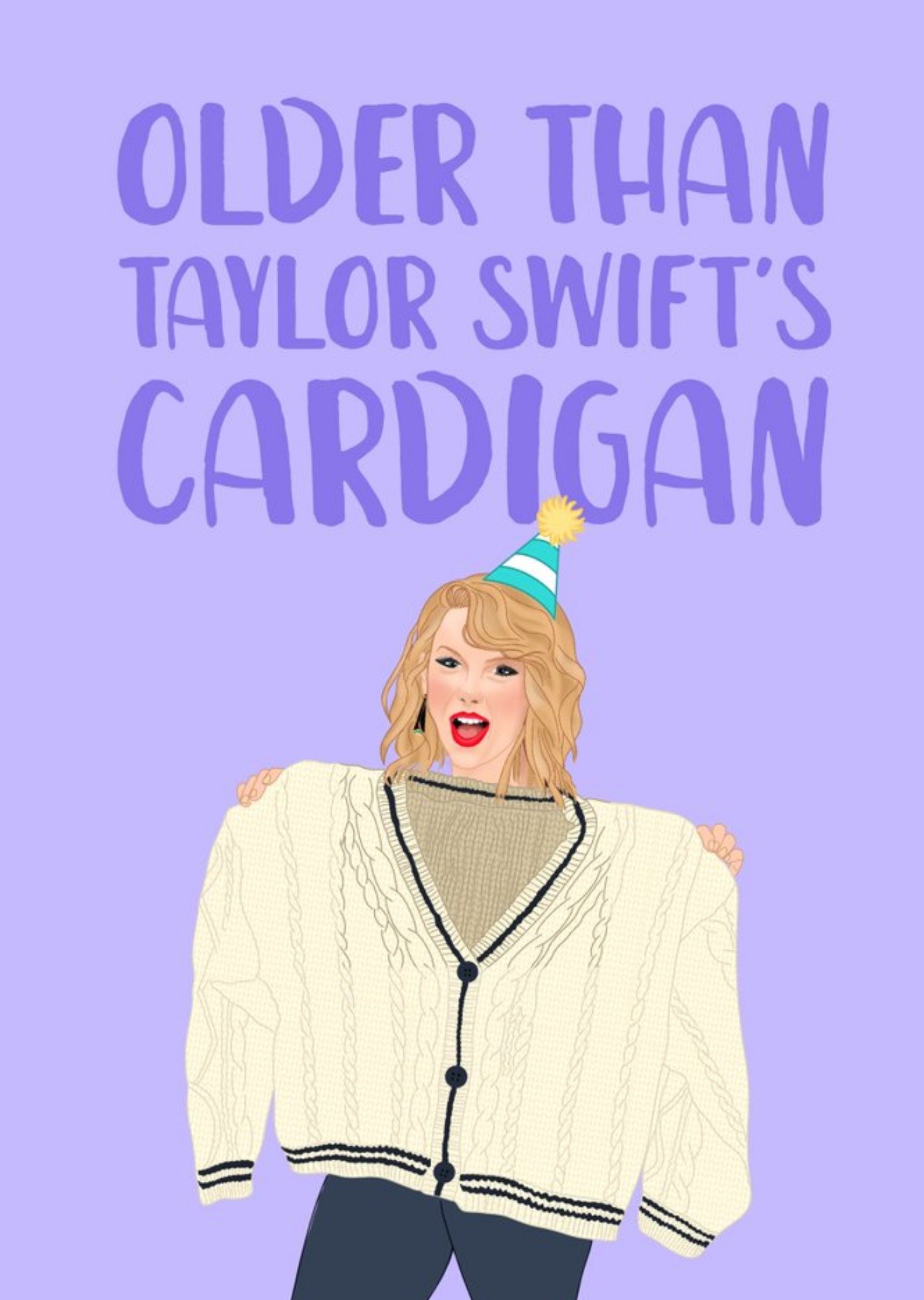 Old Cardigan Funny Illustrated Birthday Card Ecard