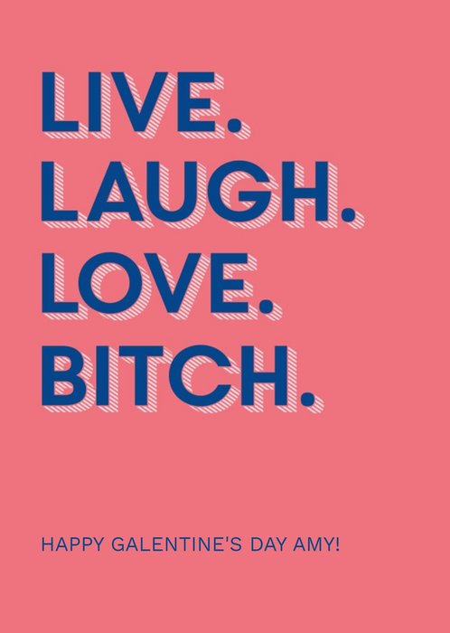 Live Laugh Love Galentine's Day Card