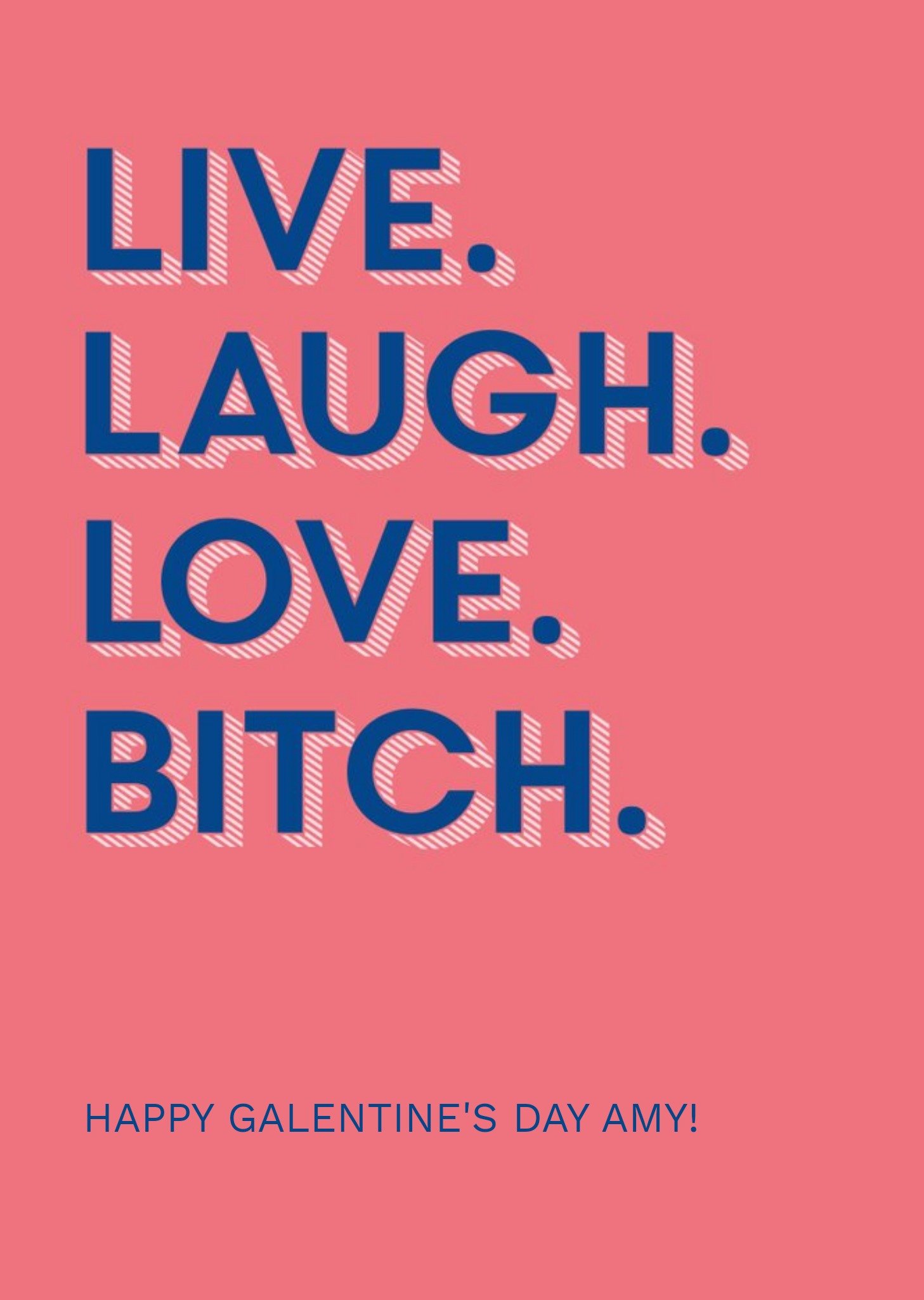 Moonpig Live Laugh Love Galentine's Day Card, Large