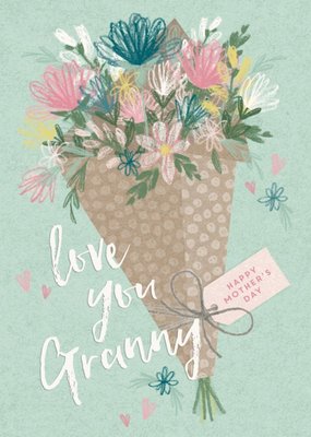 Illustrated Flower Bouquet Love You Granny Mother's Day Card