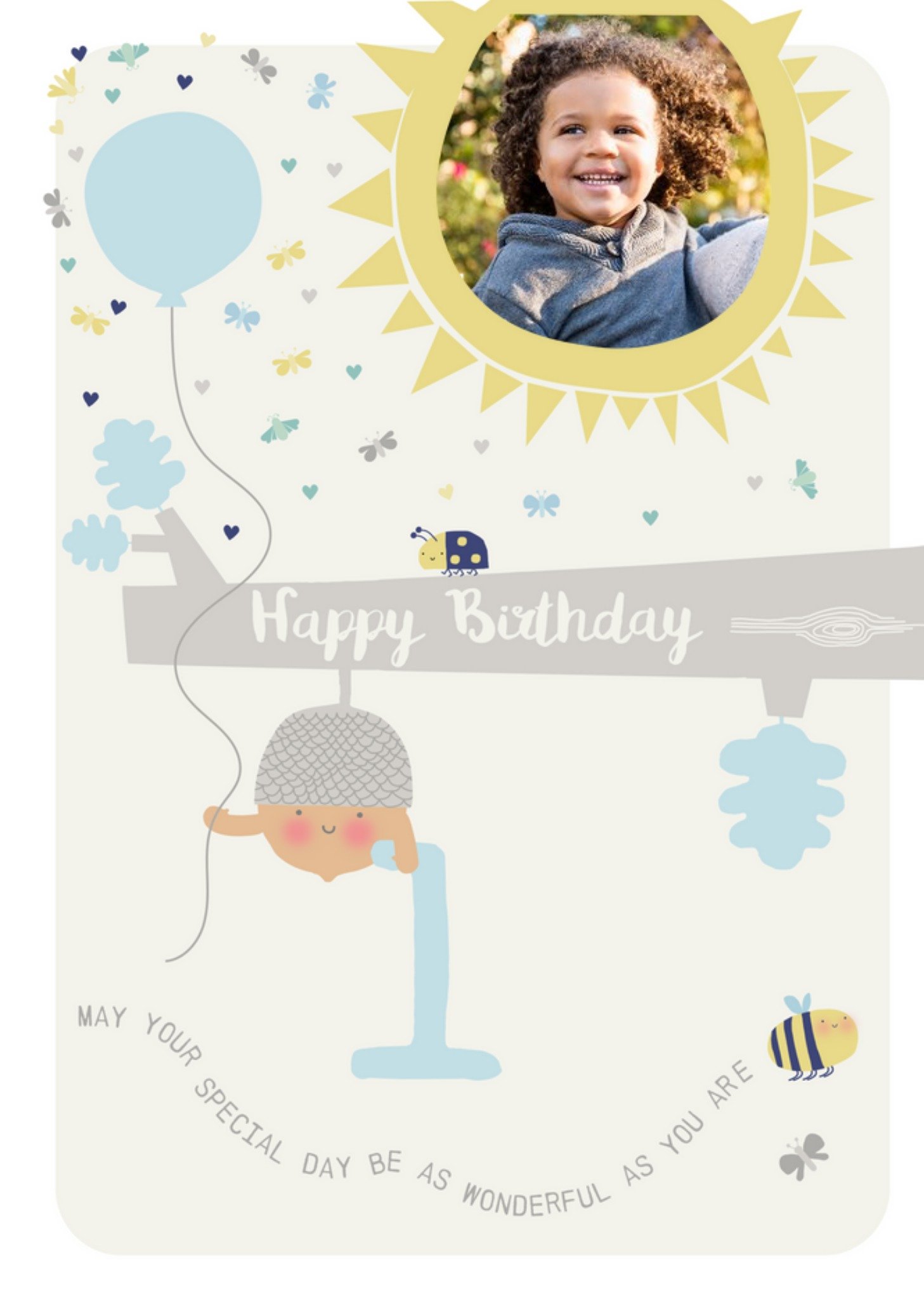 1st Birthday Photo Upload Card Ecard