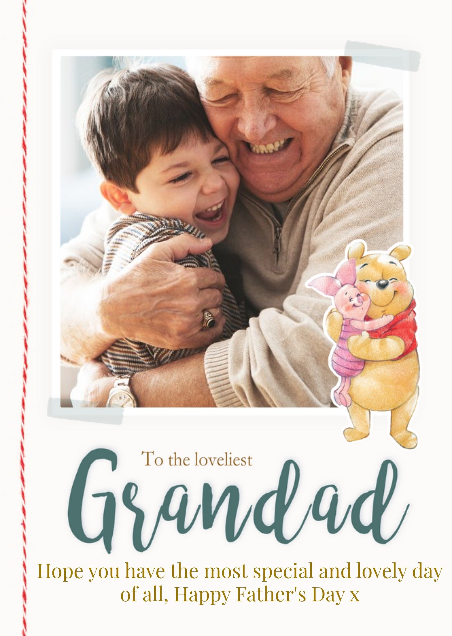 Disney Winnie The Pooh To The Loveliest Grandad Father's Day Card, Large