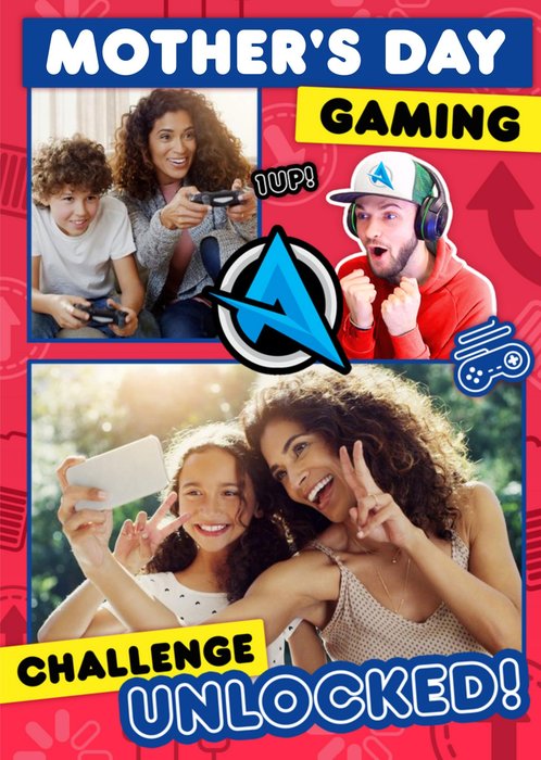 Ali A Gaming Challenge Unlocked Photo Upload Mother's Day Card