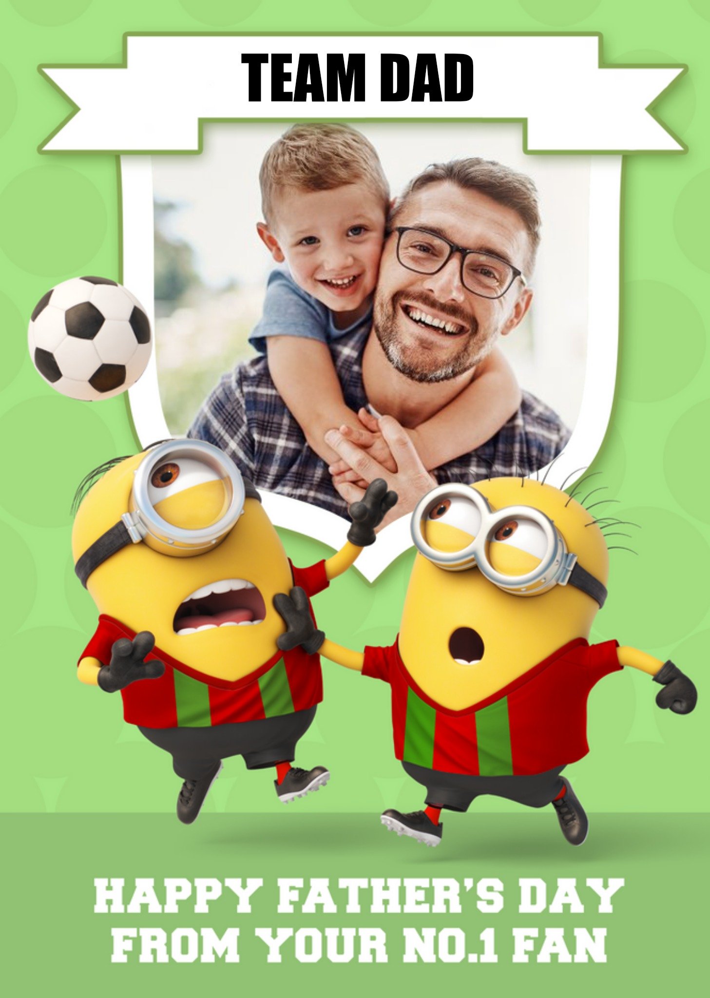 Despicable Me Minions Football Father's Day Card, Large