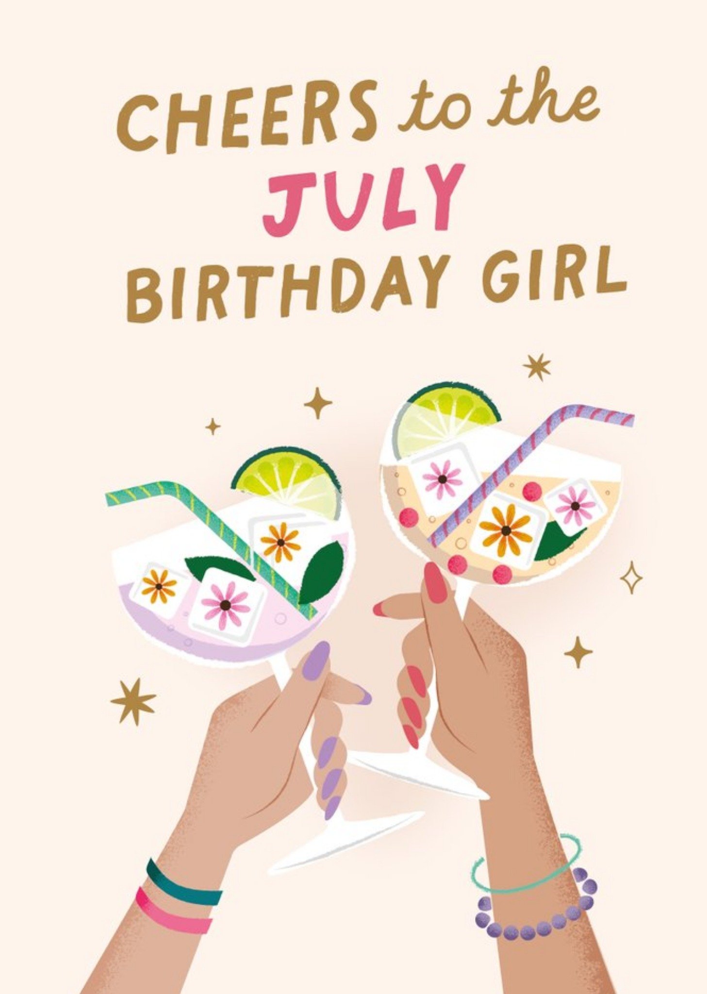 Friends Cheers To The July Birthday Girl Card Ecard
