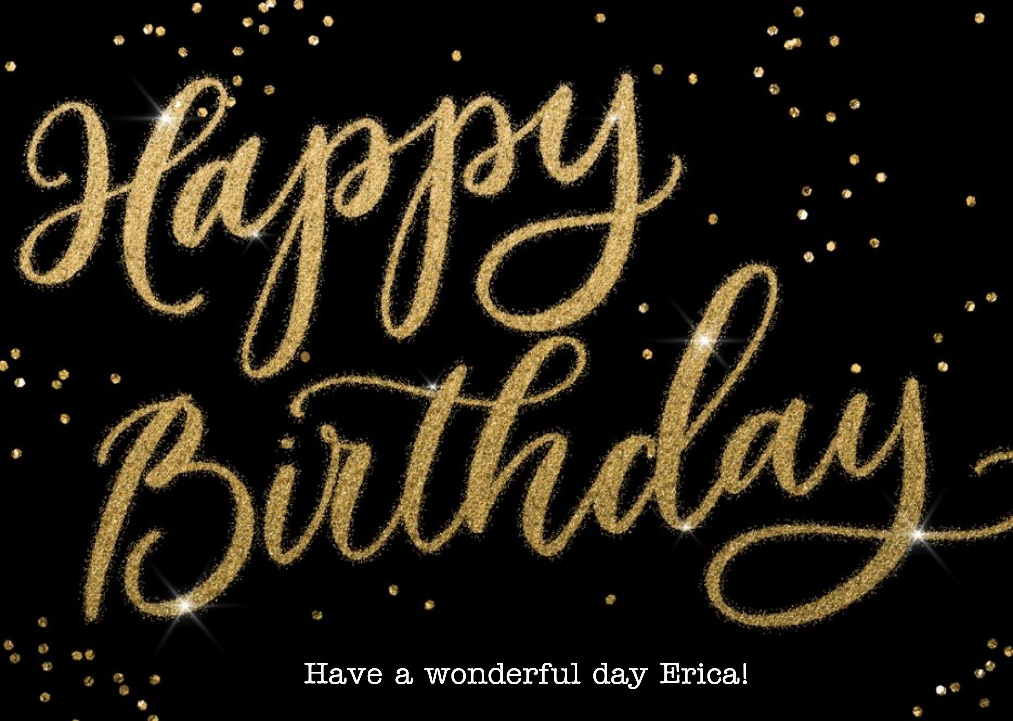 Metallic Gold Lettering Birthday Card Ecard