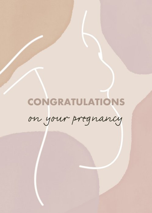 Abstract Illustration Congratulations Pregnancy Friend Card