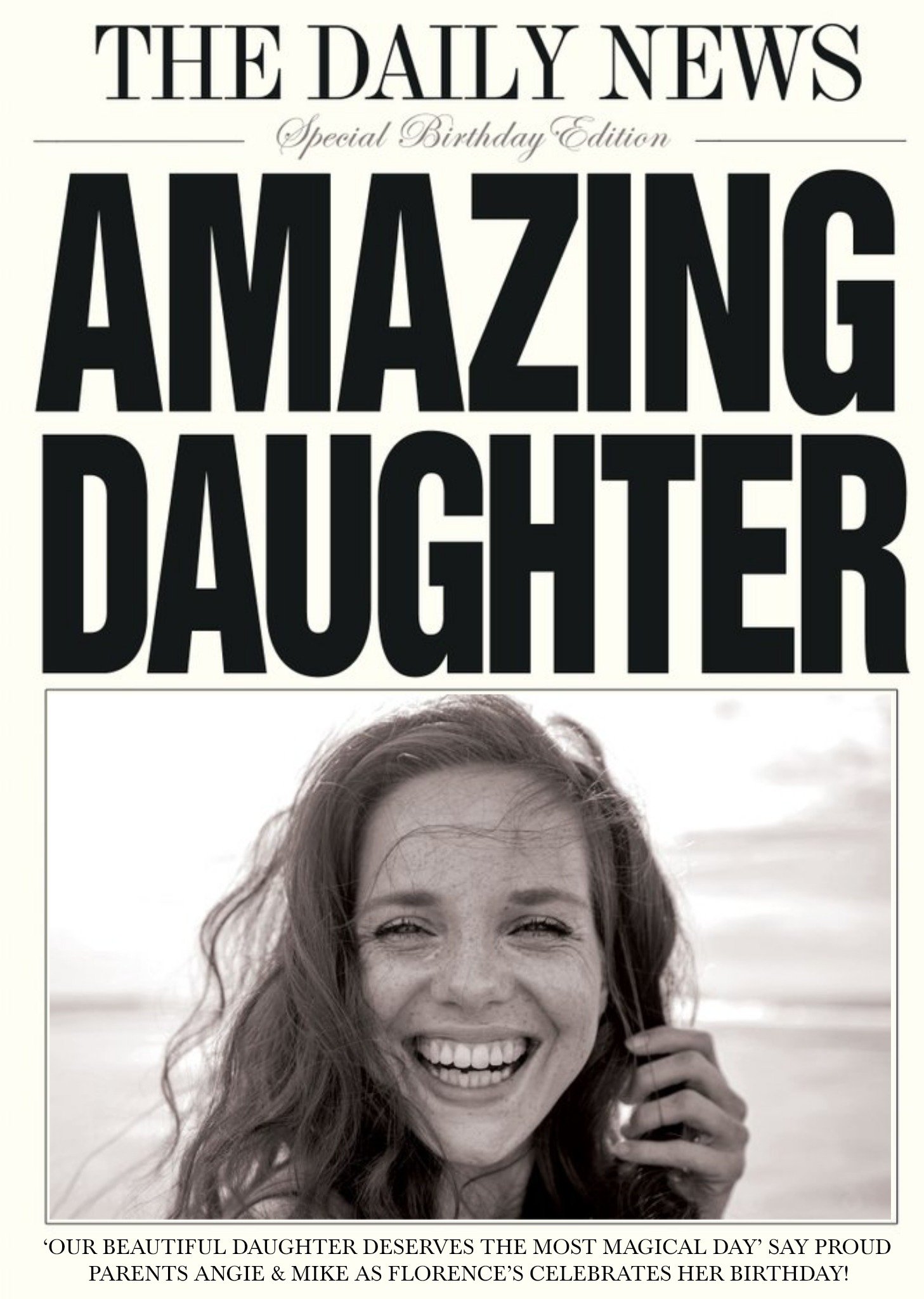 Moonpig Daily News Amazing Daughter Card, Large