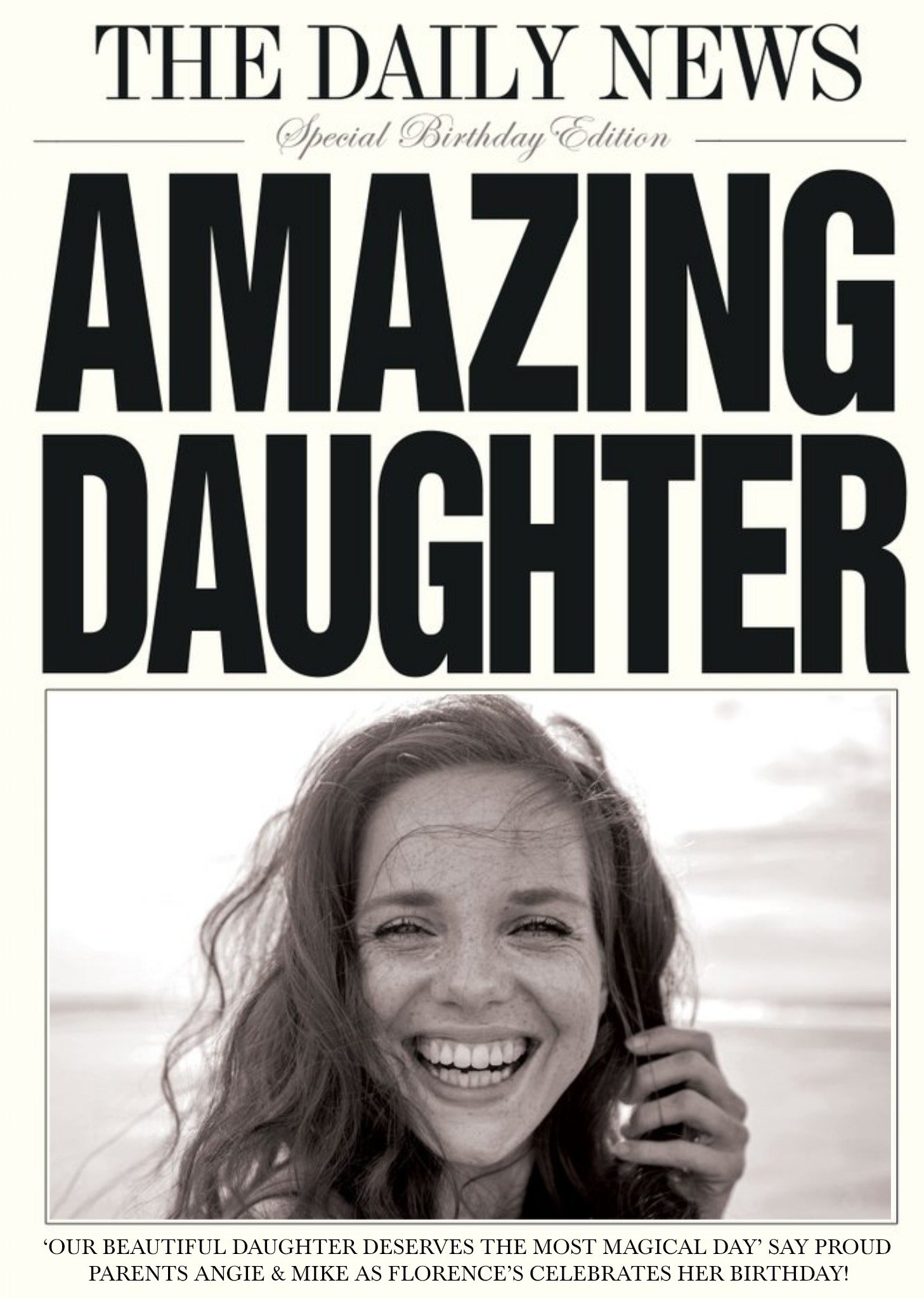 Daily News Amazing Daughter Card Ecard