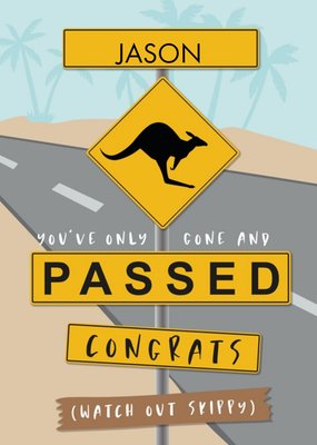 Dotty Black Passed Typographic Driving Test Friend Australia Card