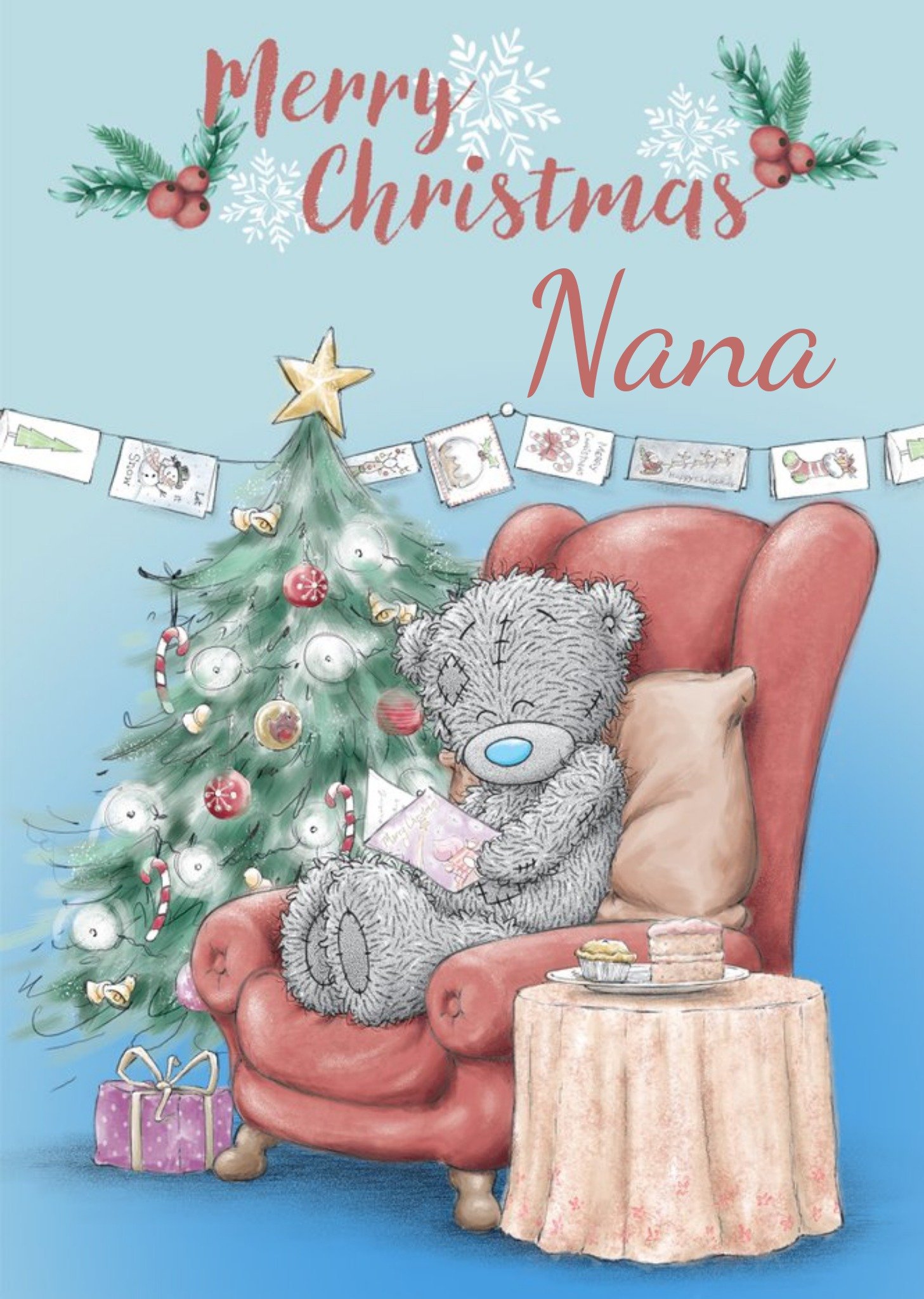 Me To You Tatty Teddy Merry Christmas Nana Card, Large