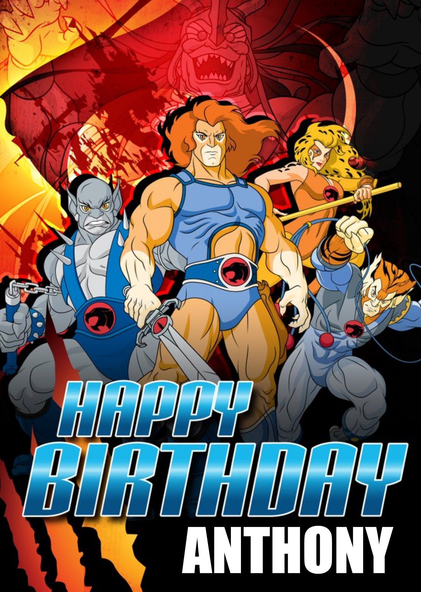 Moonpig Thundercats Characters Birthday Card, Large