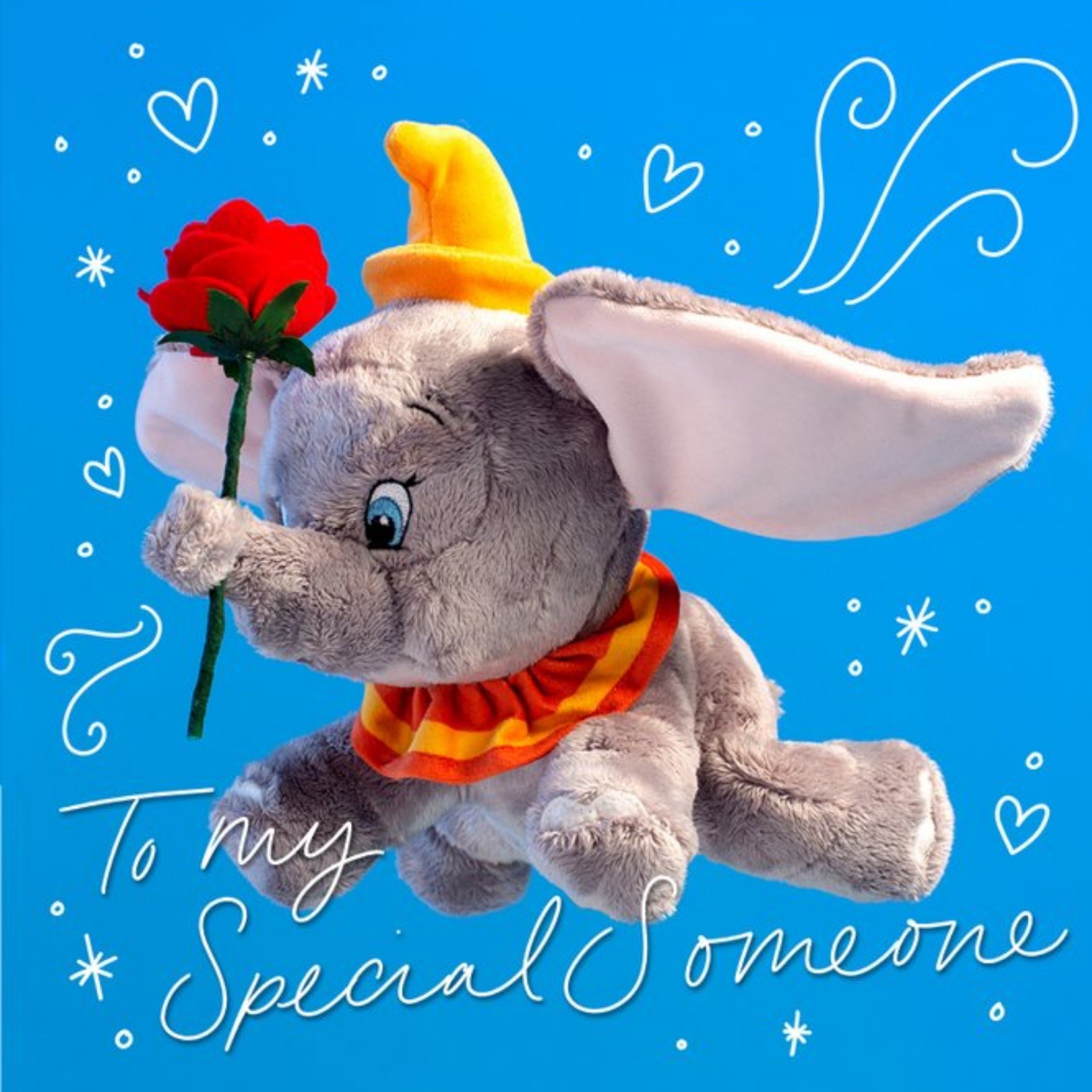Cute Disney Plush Dumbo To My Special Someone Valentine's Day Card, Square