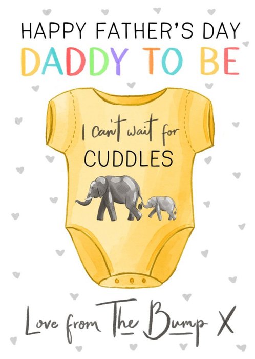 Cute Illustration Happy Fathers Day Daddy To Be Love From The Bump Card