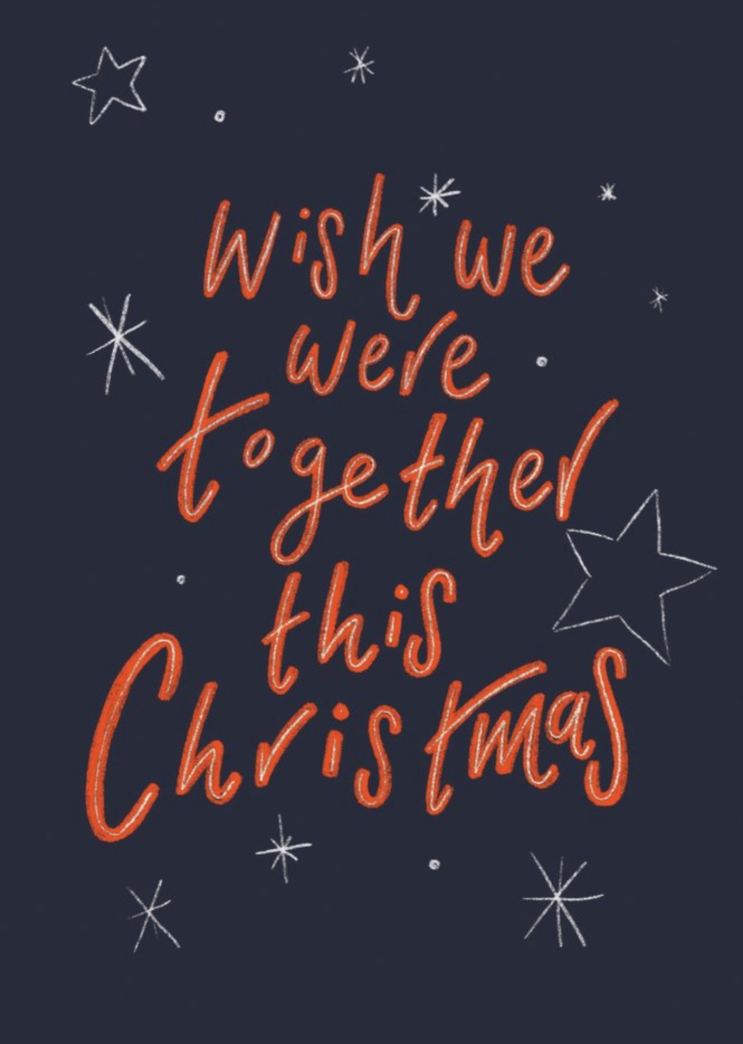Moonpig Wish We Were Together This Christmas Typographic Card Ecard
