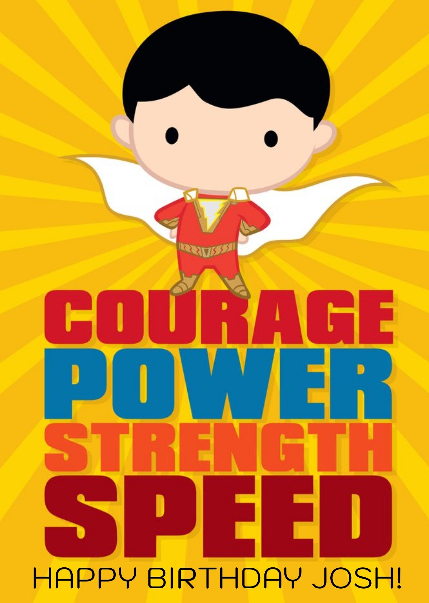 Other Shazam Courage Power Strength Speed Birthday Card, Large