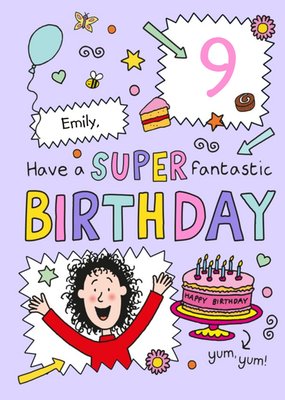Tracy Beaker 9th Birthday Card