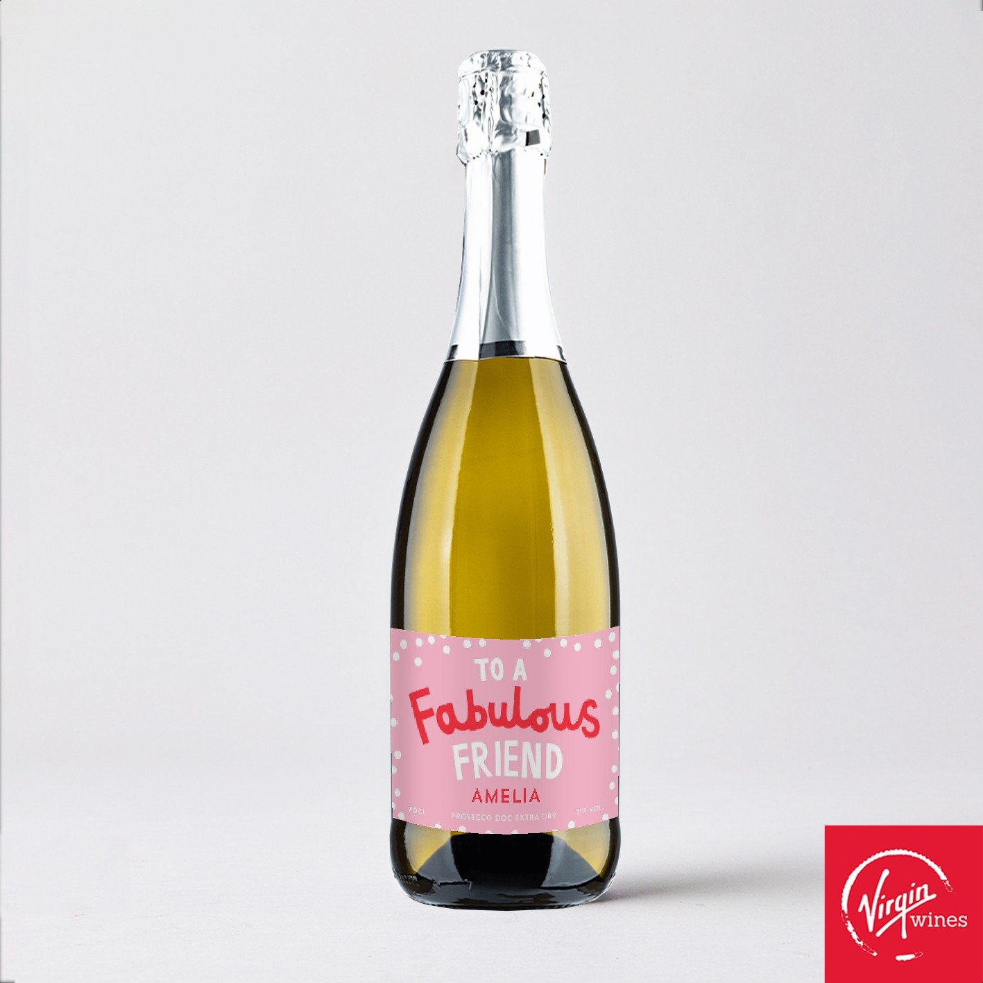 Moonpig Personalised Prosecco Fabulous Friend 75Cl Alcohol