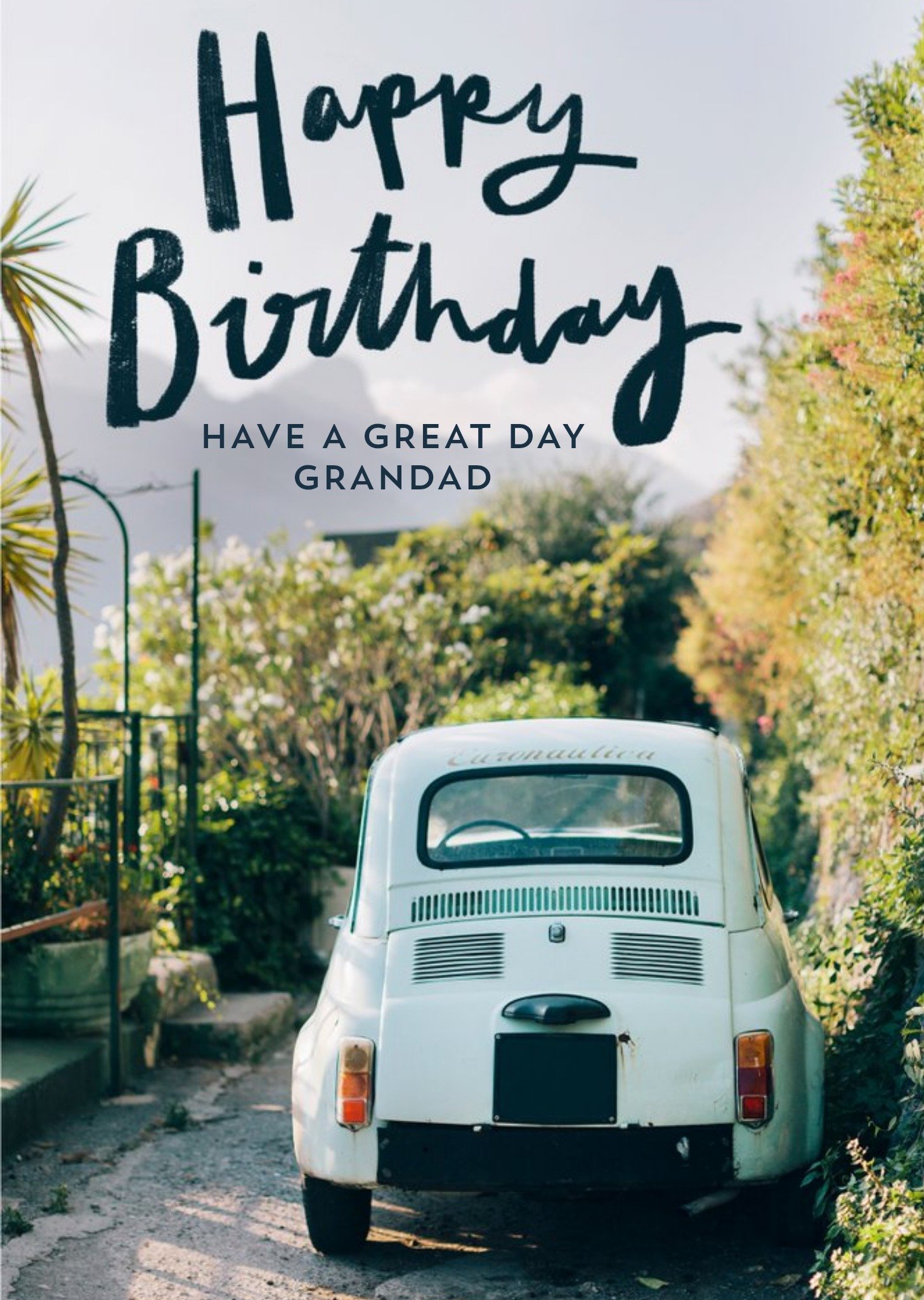 Vintage Car Photographic Birthday Card Ecard